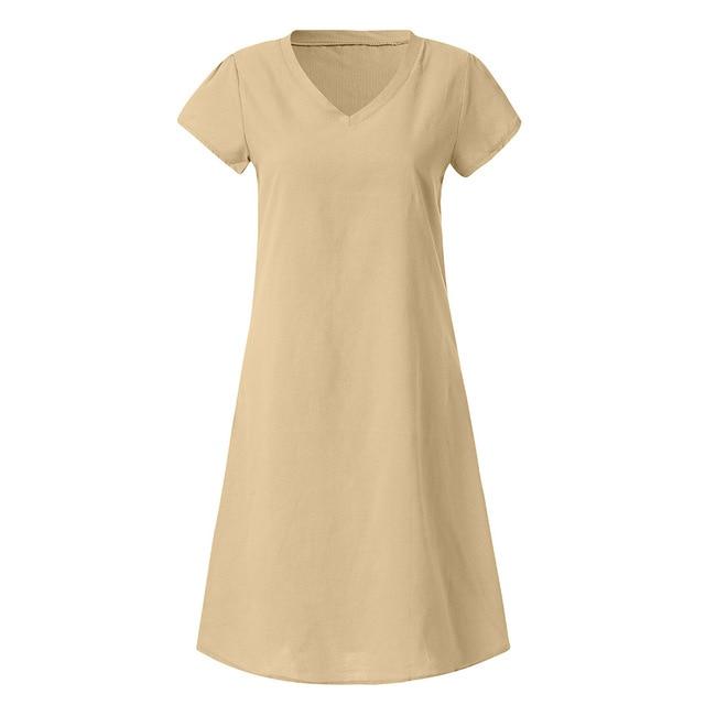 Loose Summer Style Cotton Casual Dress - Easy Pickins Store