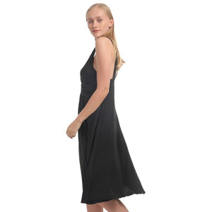 Low cut Dress Flare Sundress Flare Skirt Solid V neck Sling Pleated - Easy Pickins Store