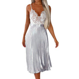 Low cut Dress Wrinkle Waist Backless Elegant Sling Slim Dress - Easy Pickins Store