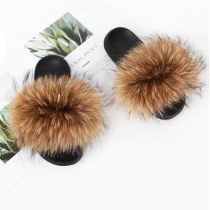 Luxury Fox Fur Women Slippers - Easy Pickins Store