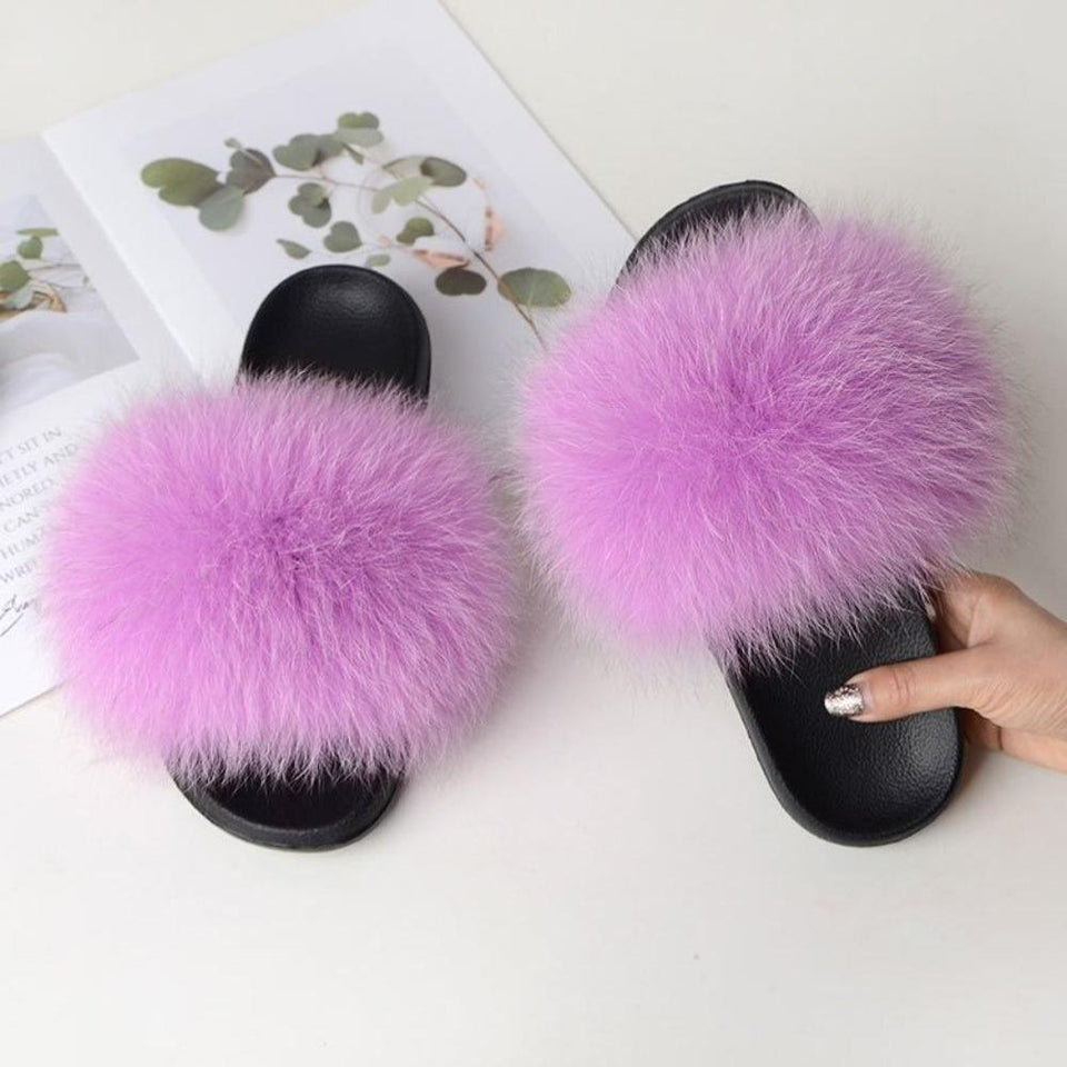 Luxury Fox Fur Women Slippers - Easy Pickins Store