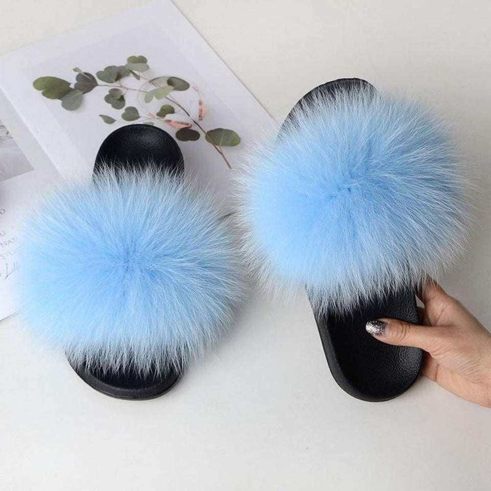 Luxury Fox Fur Women Slippers - Easy Pickins Store