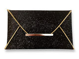 Luxury Handmade Black and Gold Glitter Sequin Clutch. Elegant and Sparkling - Easy Pickins Store