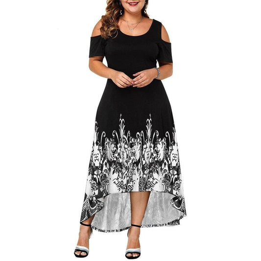 Maxi Dress Short Sleeve Floral Printed Elegant - Easy Pickins Store