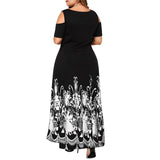 Maxi Dress Short Sleeve Floral Printed Elegant - Easy Pickins Store