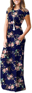 Maxi Long Dress Short Sleeve with Pockets - Easy Pickins Store
