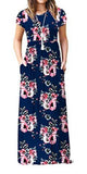Maxi Long Dress Short Sleeve with Pockets - Easy Pickins Store