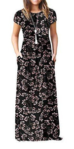 Maxi Long Dress Short Sleeve with Pockets - Easy Pickins Store