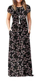Maxi Long Dress Short Sleeve with Pockets - Easy Pickins Store