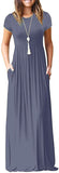 Maxi Long Dress Short Sleeve with Pockets - Easy Pickins Store