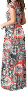 Maxi Long Dress Short Sleeve with Pockets - Easy Pickins Store