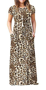Maxi Long Dress Short Sleeve with Pockets - Easy Pickins Store