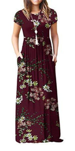 Maxi Long Dress Short Sleeve with Pockets - Easy Pickins Store