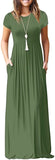 Maxi Long Dress Short Sleeve with Pockets - Easy Pickins Store