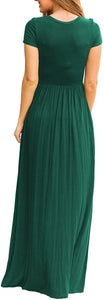 Maxi Long Dress Short Sleeve with Pockets - Easy Pickins Store
