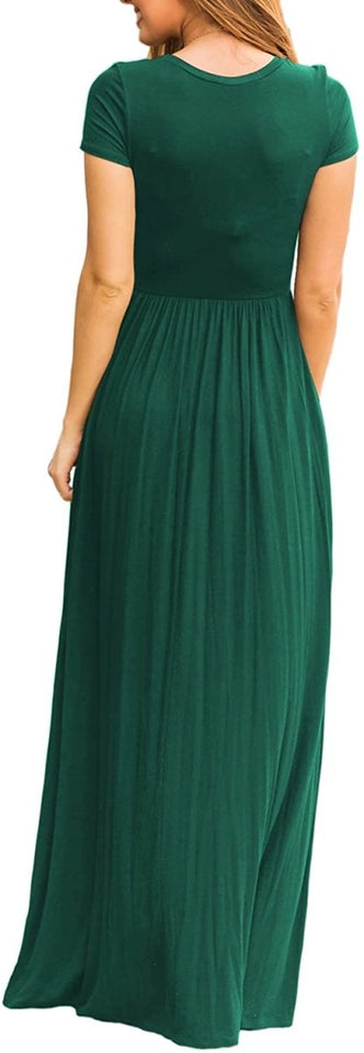 Maxi Long Dress Short Sleeve with Pockets - Easy Pickins Store
