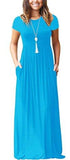 Maxi Long Dress Short Sleeve with Pockets - Easy Pickins Store