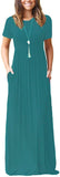 Maxi Long Dress Short Sleeve with Pockets - Easy Pickins Store
