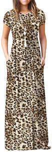 Maxi Long Dress Short Sleeve with Pockets - Easy Pickins Store