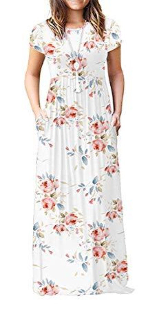 Maxi Long Dress Short Sleeve with Pockets - Easy Pickins Store