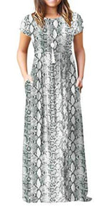 Maxi Long Dress Short Sleeve with Pockets - Easy Pickins Store