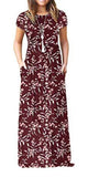 Maxi Long Dress Short Sleeve with Pockets - Easy Pickins Store