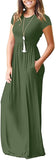 Maxi Long Dress Short Sleeve with Pockets - Easy Pickins Store
