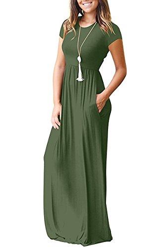 Maxi Long Dress Short Sleeve with Pockets - Easy Pickins Store
