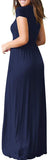 Maxi Long Dress Short Sleeve with Pockets - Easy Pickins Store
