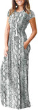 Maxi Long Dress Short Sleeve with Pockets - Easy Pickins Store