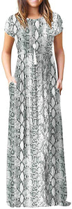 Maxi Long Dress Short Sleeve with Pockets - Easy Pickins Store