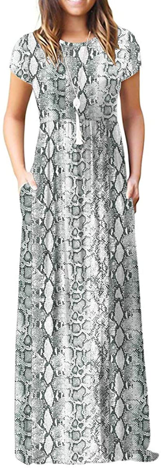 Maxi Long Dress Short Sleeve with Pockets - Easy Pickins Store