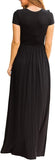Maxi Long Dress Short Sleeve with Pockets - Easy Pickins Store