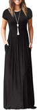 Maxi Long Dress Short Sleeve with Pockets - Easy Pickins Store