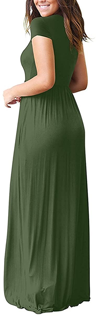 Maxi Long Dress Short Sleeve with Pockets - Easy Pickins Store