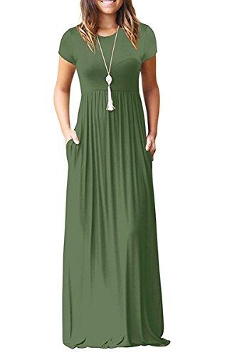 Maxi Long Dress Short Sleeve with Pockets - Easy Pickins Store