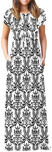 Maxi Long Dress Short Sleeve with Pockets - Easy Pickins Store