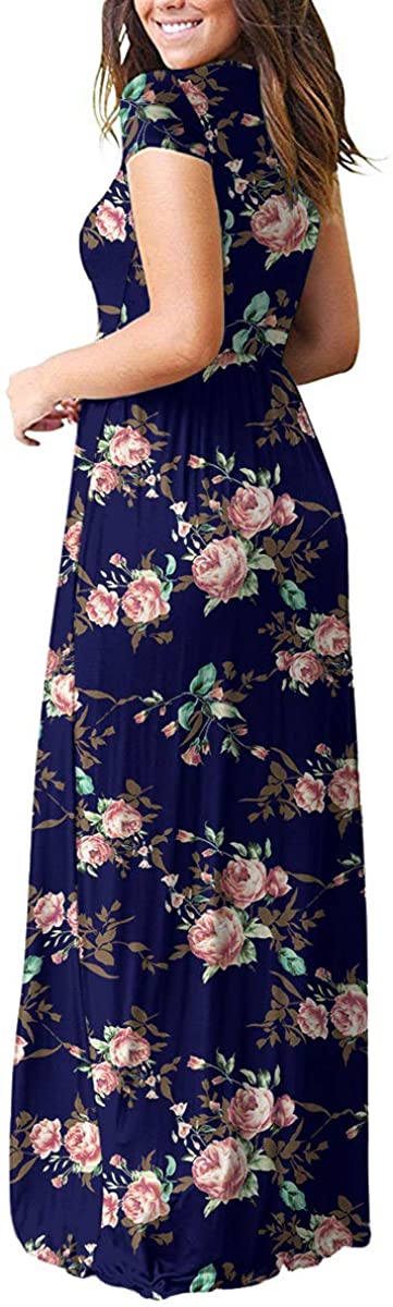 Maxi Long Dress Short Sleeve with Pockets - Easy Pickins Store
