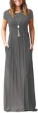 Maxi Long Dress Short Sleeve with Pockets - Easy Pickins Store