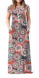 Maxi Long Dress Short Sleeve with Pockets - Easy Pickins Store