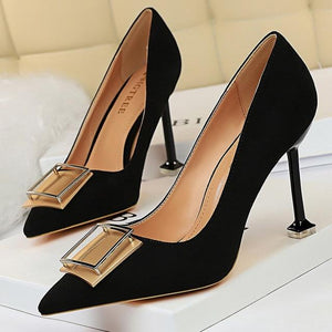 Metal Button Pumps High Heels - Easy Pickins Store