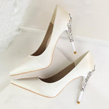 Metal Carved Pumps Solid Elegant High Heels 4" - Easy Pickins Store