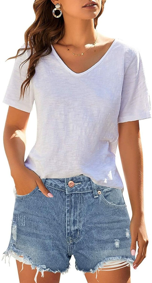 Mid Rise Shorts Frayed Raw Hem Ripped Denim Jean Shorts - Easy Pickins Store