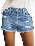 Mid Rise Shorts Frayed Raw Hem Ripped Denim Jean Shorts - Easy Pickins Store