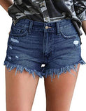 Mid Rise Shorts Frayed Raw Hem Ripped Denim Jean Shorts - Easy Pickins Store