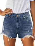 Mid Rise Shorts Frayed Raw Hem Ripped Denim Jean Shorts - Easy Pickins Store