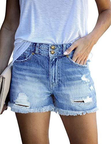 Mid Rise Shorts Frayed Raw Hem Ripped Denim Jean Shorts - Easy Pickins Store