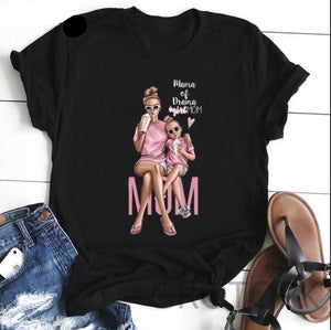 Mother's Love T-shirt Black Short Sleeve Vogue - Easy Pickins Store