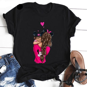 Mother's Love T-shirt Black Short Sleeve Vogue - Easy Pickins Store