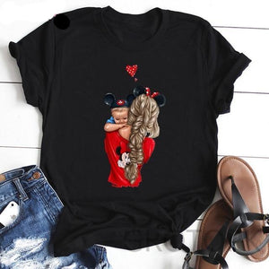 Mother's Love T-shirt Black Short Sleeve Vogue - Easy Pickins Store